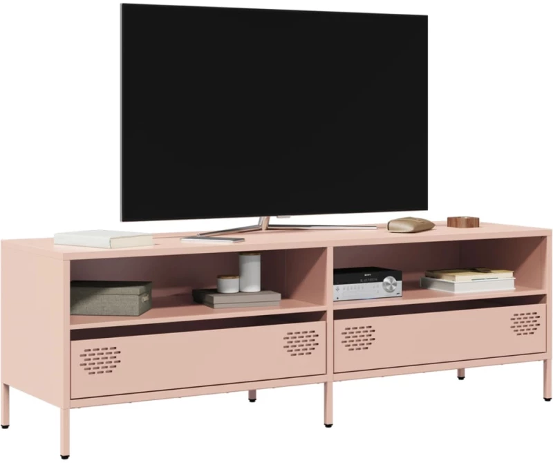 vidaXL Έπιπλο Τηλεόρασης Ροζ 135x39x43,5 εκ. Ατσάλι Ψυχρής Έλασης