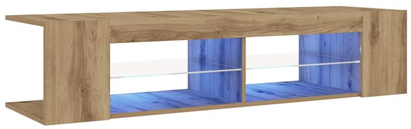 vidaXL Έπιπλο Τηλεόρασης με LED Αρτισιανή Δρυς 135x39x30 εκ Επεξ.Ξύλο