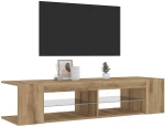 vidaXL Έπιπλο Τηλεόρασης με LED Αρτισιανή Δρυς 135x39x30 εκ Επεξ.Ξύλο
