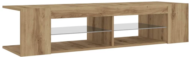 vidaXL Έπιπλο Τηλεόρασης με LED Αρτισιανή Δρυς 135x39x30 εκ Επεξ.Ξύλο