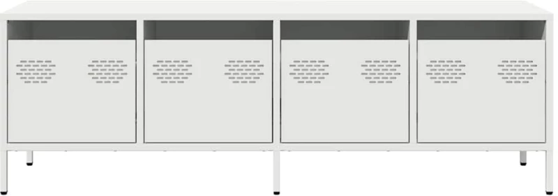 vidaXL Έπιπλο Τηλεόρασης Λευκό 135x39x43,5 εκ. Ατσάλι Ψυχρής Έλασης