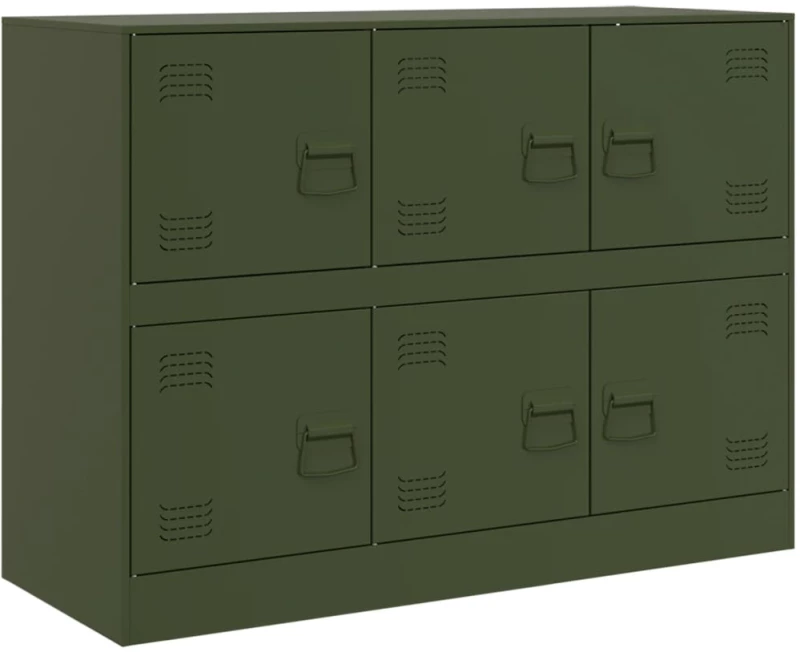 vidaXL Ντουλάπι Πράσινο Λαδί 99x39x73 εκ. από Ατσάλι