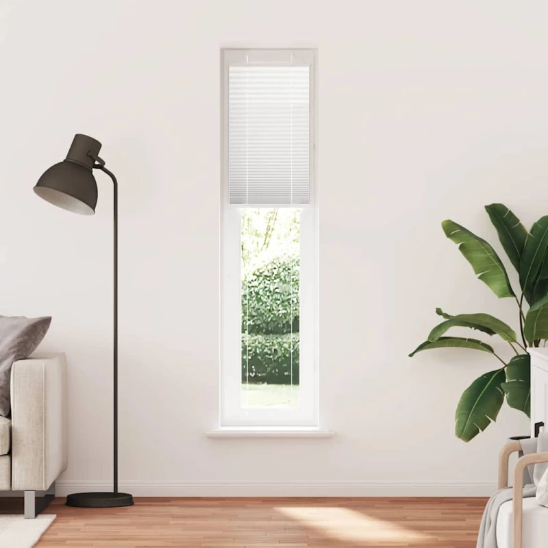 vidaXL Πλισέ περσίδα Λευκό 45x200 cm Πλάτος υφάσματος 44,4 cm