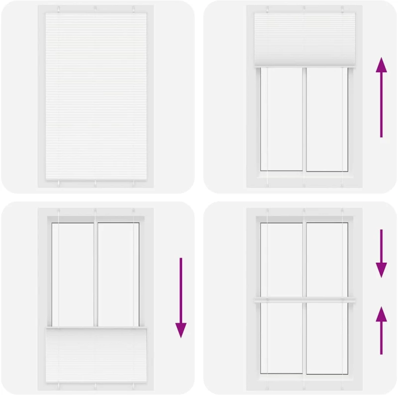 vidaXL Πλισέ περσίδα Λευκό 120x200 cm Πλάτος υφάσματος 119,4 cm