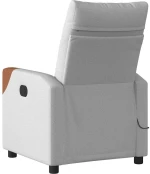 vidaXL καρέκλα ανάκλισης μασάζ Cloud Grey Fabric