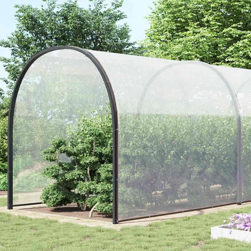 vidaXL Σαφής μουσαμάς με οπές 10x12 m Πολυαιθυλένιο