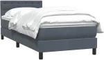 vidaXL Κρεβάτι Boxspring με Στρώμα Σκούρο Γκρι 80x220 εκ. Βελούδινο