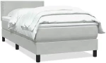 vidaXL Κρεβάτι Boxspring με Στρώμα Ανοιχτό Γκρι 80x210 εκ. Βελούδινο