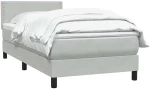 vidaXL Κρεβάτι Boxspring με Στρώμα Ανοιχτό Γκρι 80x210 εκ. Βελούδινο