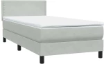 vidaXL Κρεβάτι Boxspring με Στρώμα Ανοιχτό Γκρι 80x210 εκ. Βελούδινο