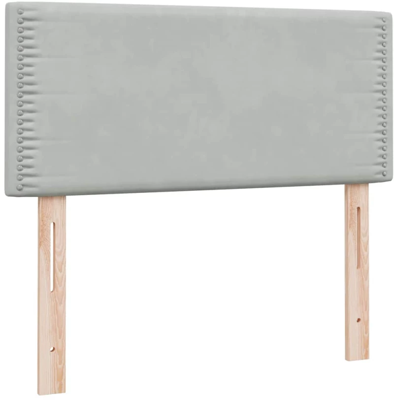 vidaXL Κρεβάτι Boxspring με Στρώμα Ανοιχτό Γκρι 80x210 εκ. Βελούδινο