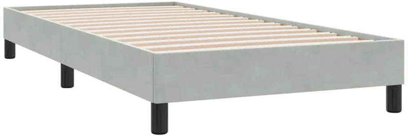 vidaXL Κρεβάτι Boxspring με Στρώμα Ανοιχτό Γκρι 80x210 εκ. Βελούδινο