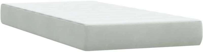 vidaXL Κρεβάτι Boxspring με Στρώμα Ανοιχτό Γκρι 80x210 εκ. Βελούδινο
