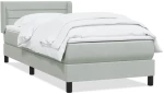 vidaXL Box Spring κρεβάτι με στρώμα ανοιχτό γκρι 90x220 εκ. Βελούδινο