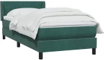 vidaXL Box Spring κρεβάτι με στρώμα σκούρο πράσινο 80x220εκ. Βελούδινο