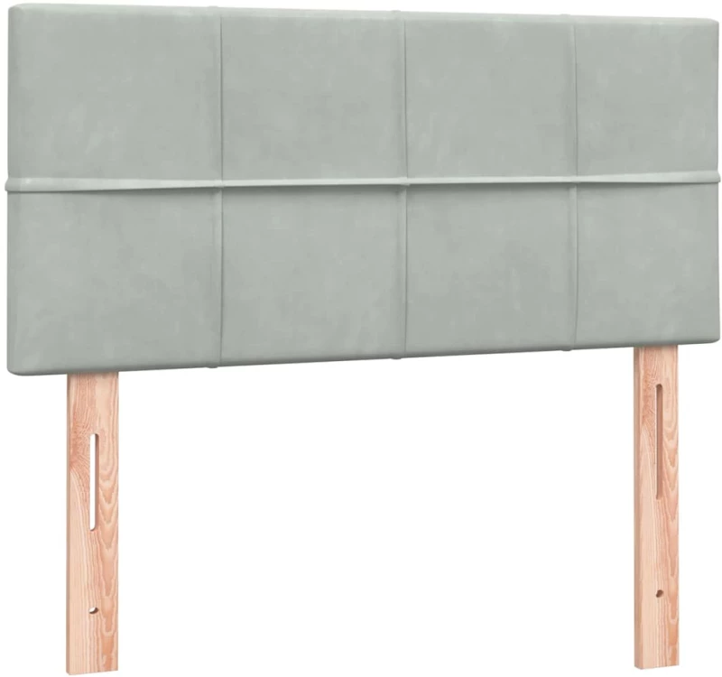 vidaXL Box Spring κρεβάτι με στρώμα ανοιχτό γκρι 90x220 εκ. Βελούδινο