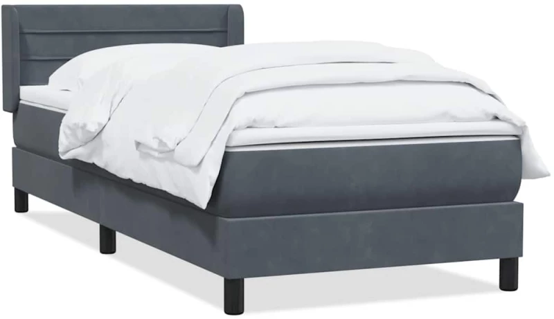 vidaXL Box Spring Κρεβάτι με στρώμα Σκούρο γκρι 80x210 εκ. Βελούδινο