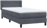 vidaXL Box Spring Κρεβάτι με στρώμα Σκούρο γκρι 80x210 εκ. Βελούδινο