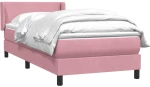 vidaXL Box Spring κρεβάτι με στρώμα ροζ 90x210 εκ. Βελούδινο