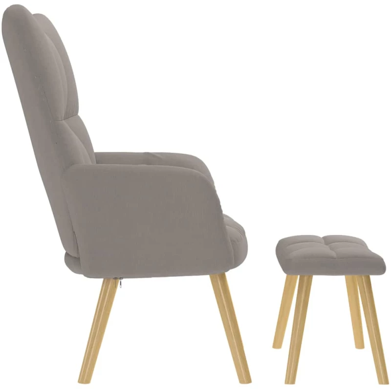 vidaXL Πολυθρόνα Relax Taupe Υφασμάτινη με Υποπόδιο