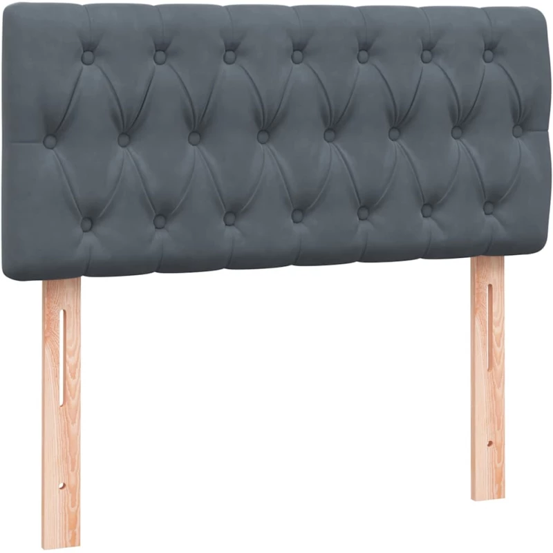 vidaXL Box Spring Κρεβάτι με στρώμα Σκούρο γκρι 80x210 εκ. Βελούδινο