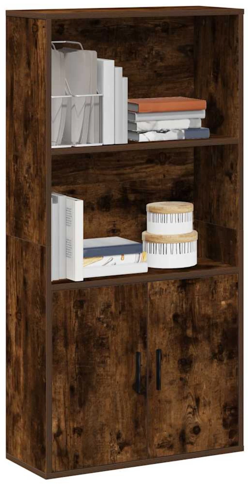 vidaXL Βιβλιοθήκη Καπνιστή Δρυς 60x24x120 εκ. από Επεξεργασμένο Ξύλο