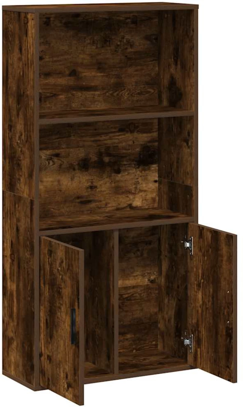 vidaXL Βιβλιοθήκη Καπνιστή Δρυς 60x24x120 εκ. από Επεξεργασμένο Ξύλο