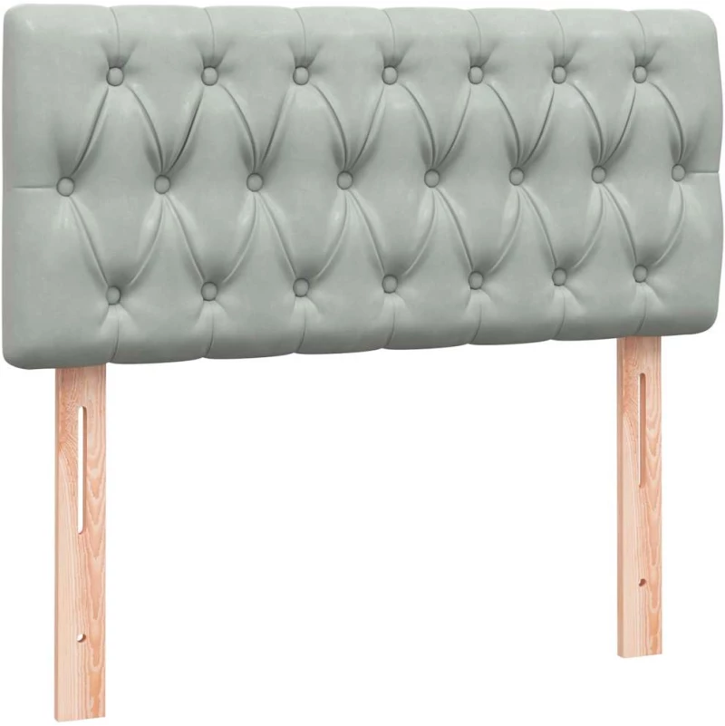 vidaXL Box Spring κρεβάτι με στρώμα ανοιχτό γκρι 80x220 cm Βελούδινο