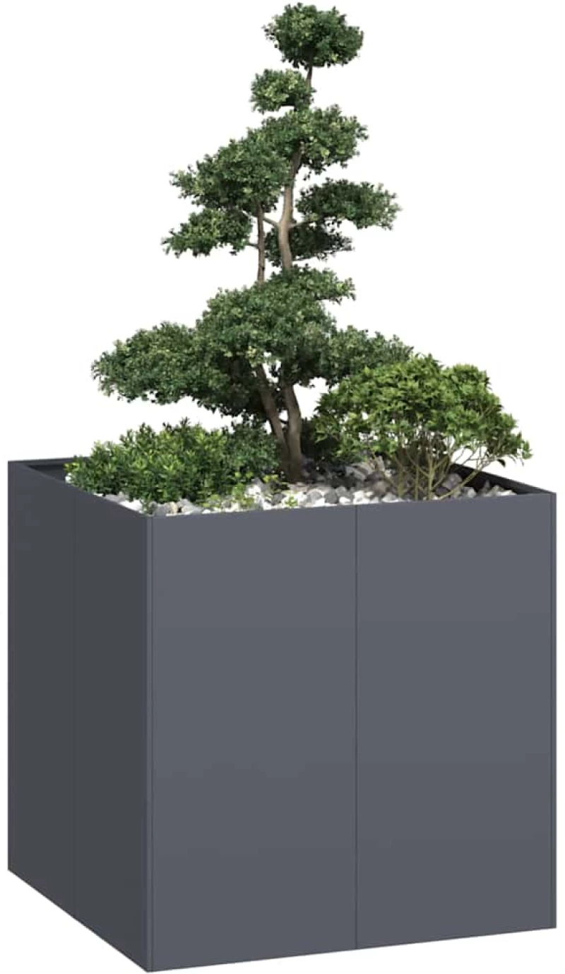 vidaXL Ζαρντινιέρα Ανθρακί 80x80x80 εκ. από Χάλυβα