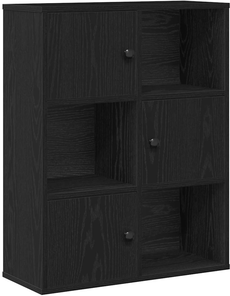 vidaXL Βιβλιοθήκη Μαύρη Δρυς 60x24x76,5 εκ. Κατασκευασμένο ξύλο