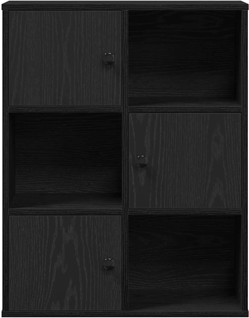 vidaXL Βιβλιοθήκη Μαύρη Δρυς 60x24x76,5 εκ. Κατασκευασμένο ξύλο