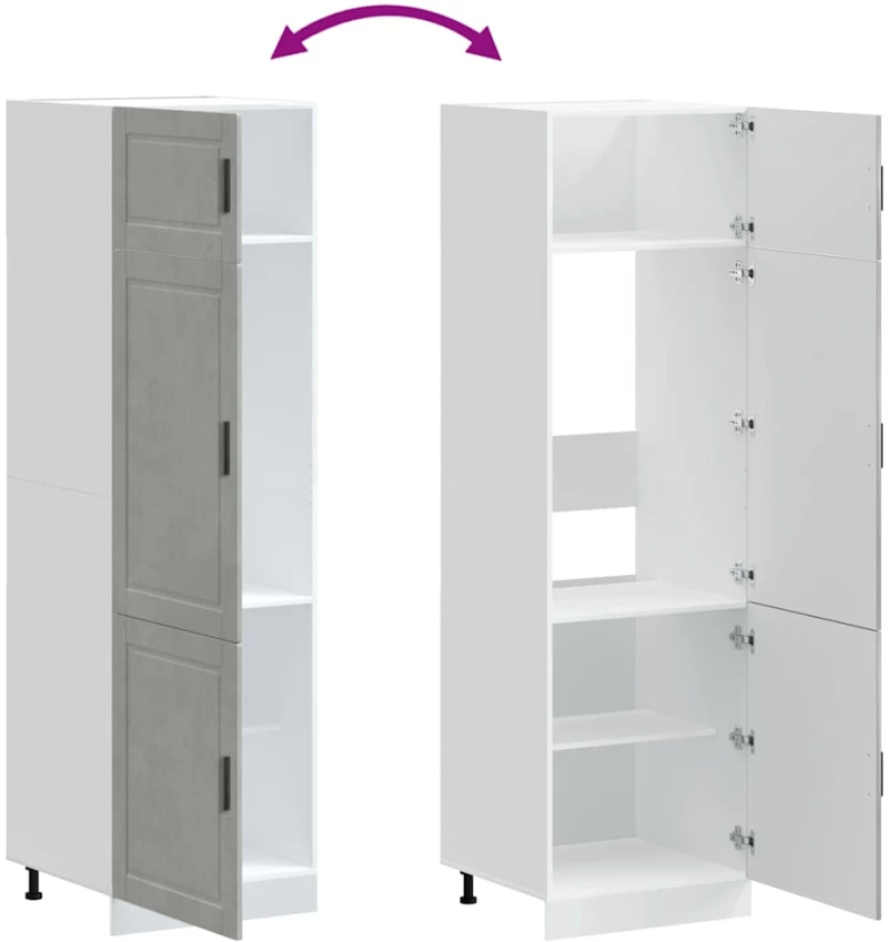 vidaXL Ντουλάπι κουζίνας Porto Γκρι Σκυροδέματος Επεξεργασμένο Ξύλο