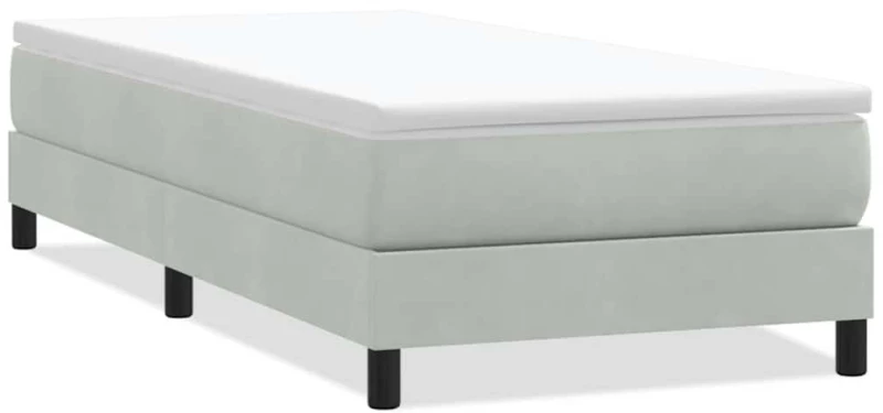 vidaXL Box Spring κρεβάτι χωρίς στρώμα ανοιχτό γκρι 90x220εκ Βελούδινο
