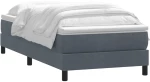 vidaXL Κρεβάτι Boxspring με Στρώμα Σκούρο Γκρι 80x220 εκ. Βελούδινο