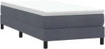 vidaXL Κρεβάτι Boxspring με Στρώμα Σκούρο Γκρι 80x220 εκ. Βελούδινο