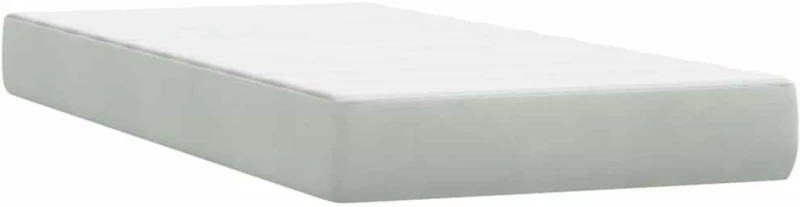 vidaXL Box Spring κρεβάτι με στρώμα ανοιχτό γκρι 80x220 cm Βελούδινο