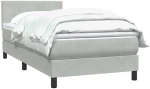 vidaXL Box Spring κρεβάτι με στρώμα ανοιχτό γκρι 90x220 εκ. Βελούδινο