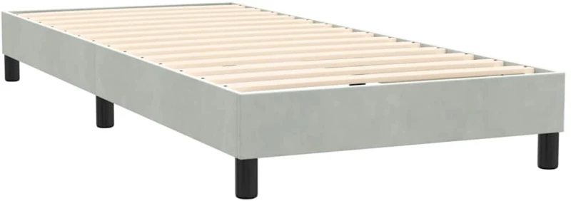 vidaXL Box Spring κρεβάτι με στρώμα ανοιχτό γκρι 90x220 εκ. Βελούδινο
