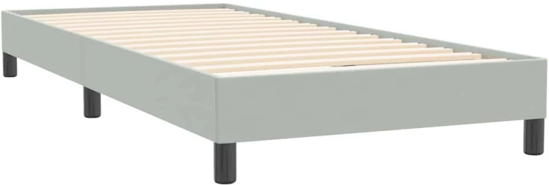 vidaXL Box Spring κρεβάτι με στρώμα ανοιχτό γκρι 80x220 cm Βελούδινο