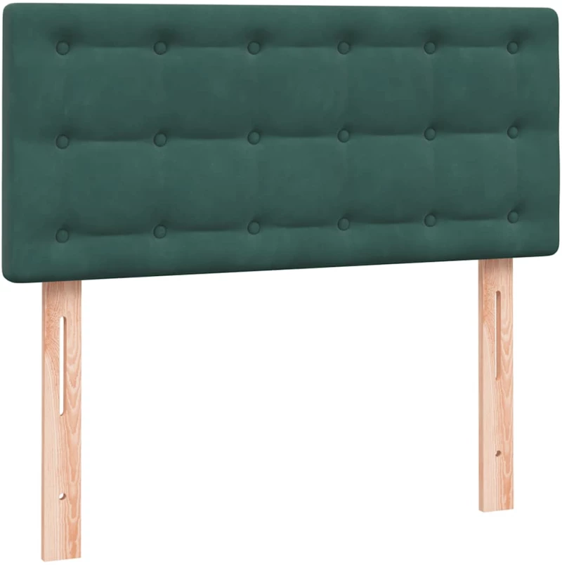 vidaXL Box Spring κρεβάτι με στρώμα σκούρο πράσινο 80x220εκ. Βελούδινο