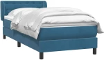 vidaXL Box Spring κρεβάτι με στρώμα σκούρο μπλε 80x210 εκ. Βελούδινο