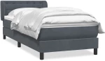 vidaXL Κρεβάτι Boxspring με Στρώμα Σκούρο Γκρι 80x220 εκ. Βελούδινο