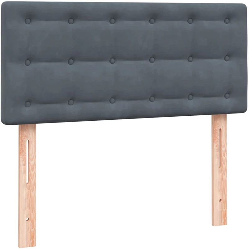 vidaXL Κρεβάτι Boxspring με Στρώμα Σκούρο Γκρι 80x220 εκ. Βελούδινο