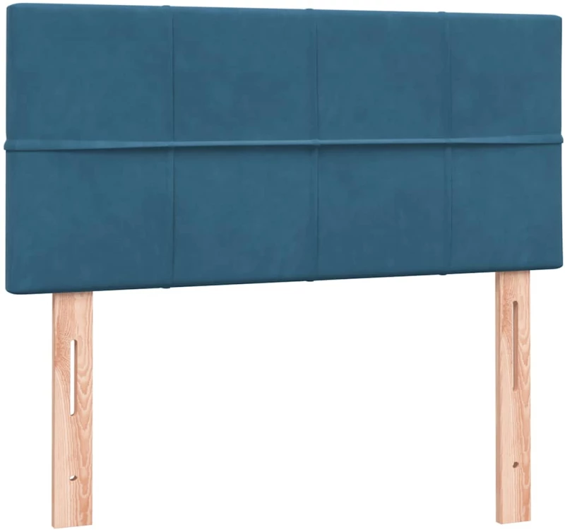 vidaXL Κρεβάτι Boxspring με Στρώμα Σκούρο Μπλε 80x220 εκ. Βελούδινο