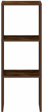 vidaXL Βιβλιοθήκη Στοιβαζόμενα Καπνιστή Δρυς 30x30x80 εκ. Επεξ. Ξύλο