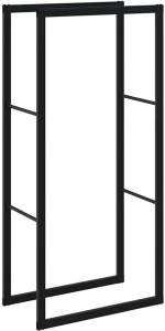 vidaXL Ράφι Καυσόξυλων Μαύρο 55x30x116 εκ. Ατσάλινο