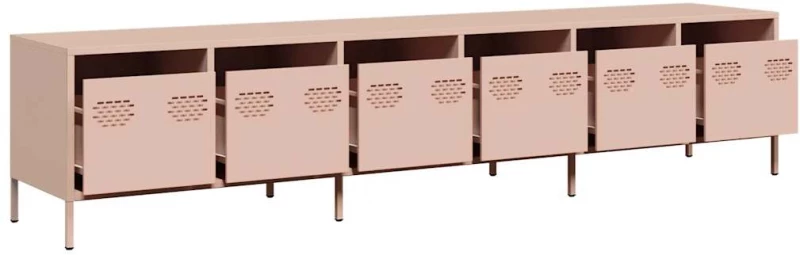 ντουλάπι τηλεόρασης vidaXL Ροζ 202x39x43,5 cm Ατσάλι ψυχρής έλασης