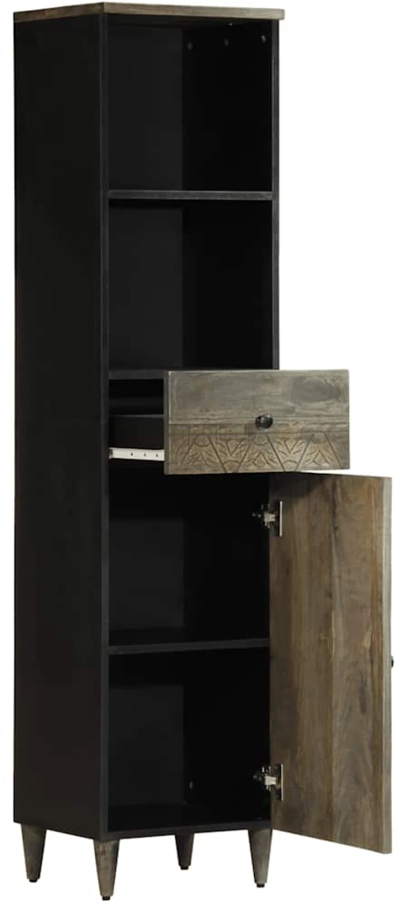 vidaXL Ντουλάπι Μπάνιου 38 x 33 x 160 εκ. από Μασίφ Ξύλο Μάνγκο