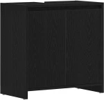 vidaXL Ντουλάπι μπάνιου Μαύρη βελανιδιά 60x33x60cm Κατασκευασμένο ξύλο