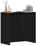 vidaXL Ντουλάπι μπάνιου Μαύρη βελανιδιά 60x33x60cm Κατασκευασμένο ξύλο